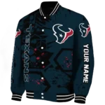 personalized houston texans hexagon cluster blue black varsity jacket best selling.webp