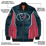 personalized houston texans power plate blue bomber jacket best selling