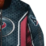 personalized houston texans power plate blue bomber jacket best selling