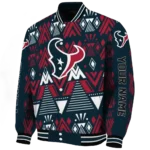 personalized houston texans pyramid shapes blue varsity jacket best selling.webp