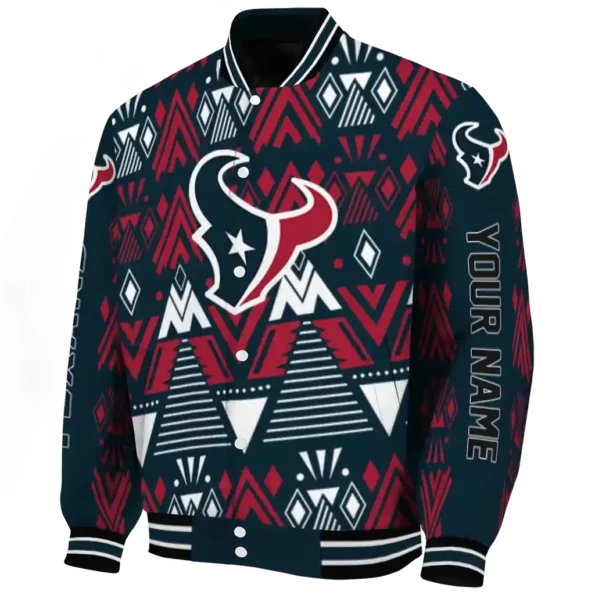 personalized houston texans pyramid shapes blue varsity jacket best selling.webp