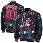 personalized houston texans pyramid shapes blue varsity jacket best selling.webp