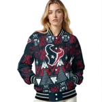 personalized houston texans pyramid shapes blue varsity jacket best selling.webp