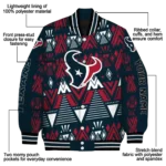 personalized houston texans pyramid shapes blue varsity jacket best selling.webp