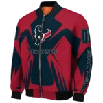 personalized houston texans spider mark blue red crocs bomber jacket best selling