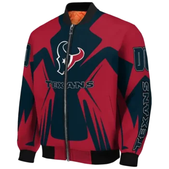 personalized houston texans spider mark blue red crocs bomber jacket best selling