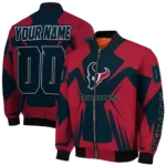 personalized houston texans spider mark blue red crocs bomber jacket best selling