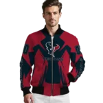 personalized houston texans spider mark blue red crocs bomber jacket best selling