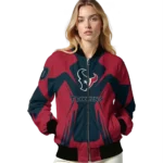 personalized houston texans spider mark blue red crocs bomber jacket best selling