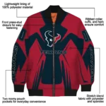 personalized houston texans spider mark blue red crocs bomber jacket best selling