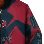 personalized houston texans spider mark blue red crocs bomber jacket best selling