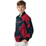 personalized houston texans spider mark blue red crocs bomber jacket best selling