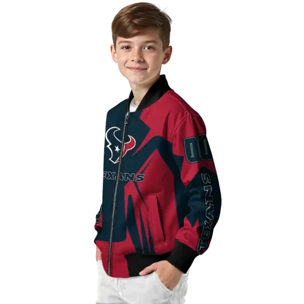personalized houston texans spider mark blue red crocs bomber jacket trendy