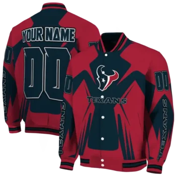 personalized houston texans spider mark blue red crocs varsity jacket fashion forward.webp