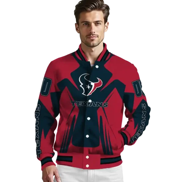 personalized houston texans spider mark blue red crocs varsity jacket high quality.webp