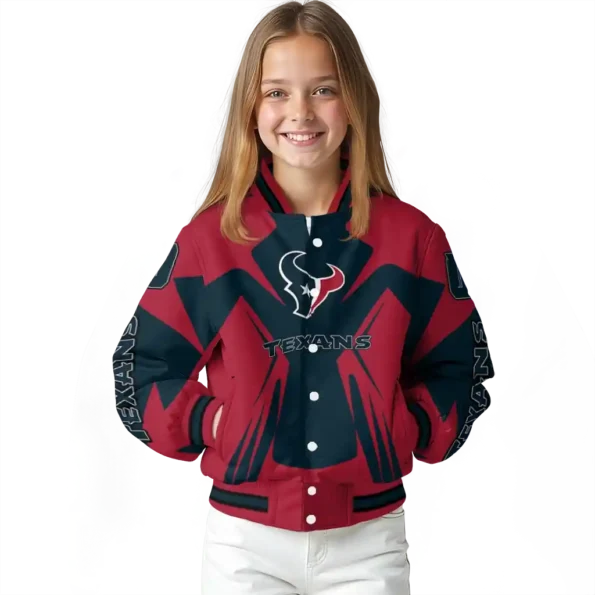 personalized houston texans spider mark blue red crocs varsity jacket top rated.webp