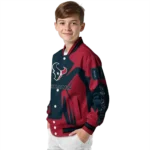 personalized houston texans spider mark blue red crocs varsity jacket best selling.webp