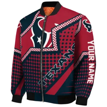 personalized houston texans star burst blue bomber jacket best selling