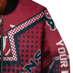 personalized houston texans star burst blue bomber jacket best selling