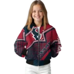 personalized houston texans star burst blue bomber jacket best selling