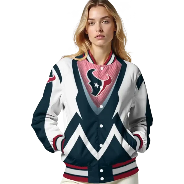 personalized houston texans v stripes blue white varsity jacket latest model.webp