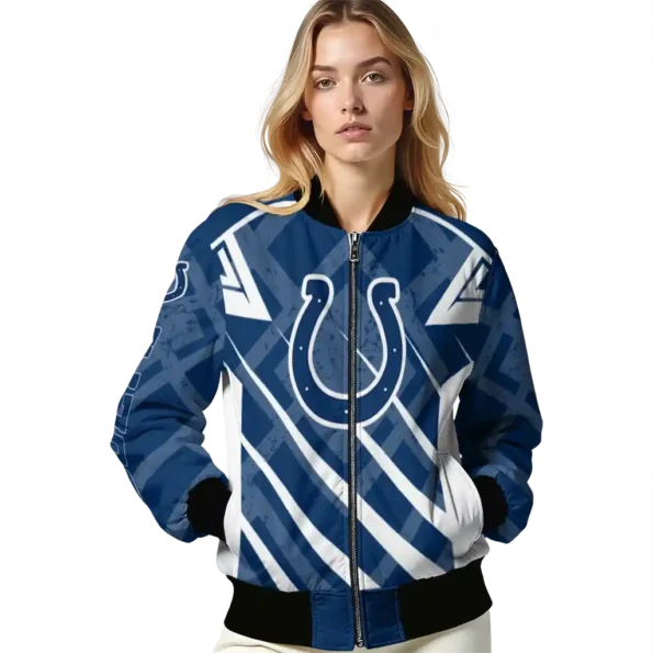 personalized indianapolis colts chevron angles blue bomber jacket latest model