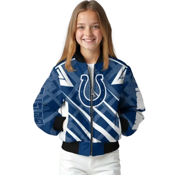 personalized indianapolis colts chevron angles blue bomber jacket top rated