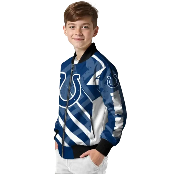 personalized indianapolis colts chevron angles blue bomber jacket trendy