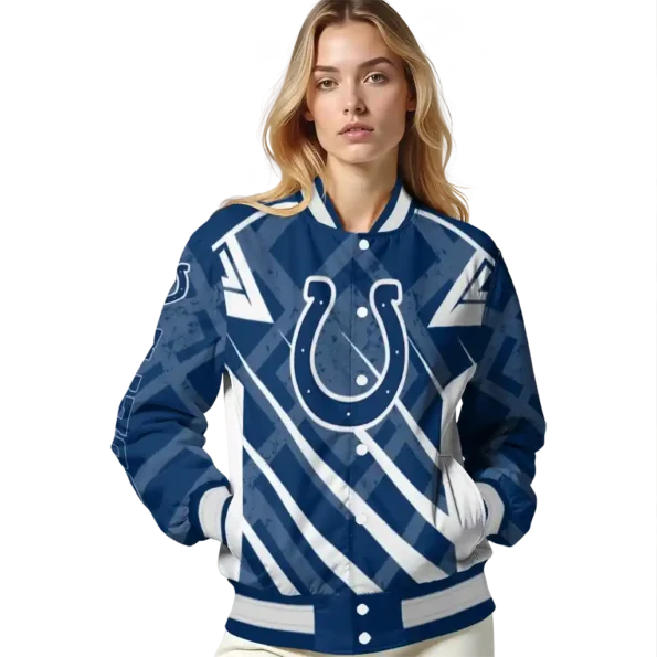 personalized indianapolis colts chevron angles blue varsity jacket latest model.webp