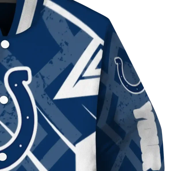 personalized indianapolis colts chevron angles blue varsity jacket premium grade.webp