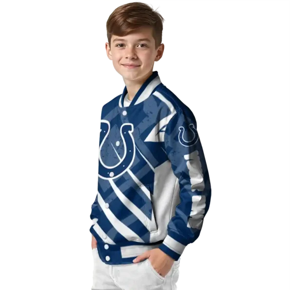 personalized indianapolis colts chevron angles blue varsity jacket trendy.webp