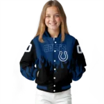 personalized indianapolis colts flame border blue black varsity jacket best selling.webp