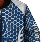 personalized indianapolis colts hexagon grid blue bomber jacket best selling
