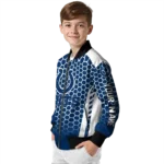 personalized indianapolis colts hexagon grid blue bomber jacket best selling
