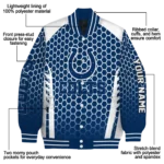 personalized indianapolis colts hexagon grid blue varsity jacket best selling.webp