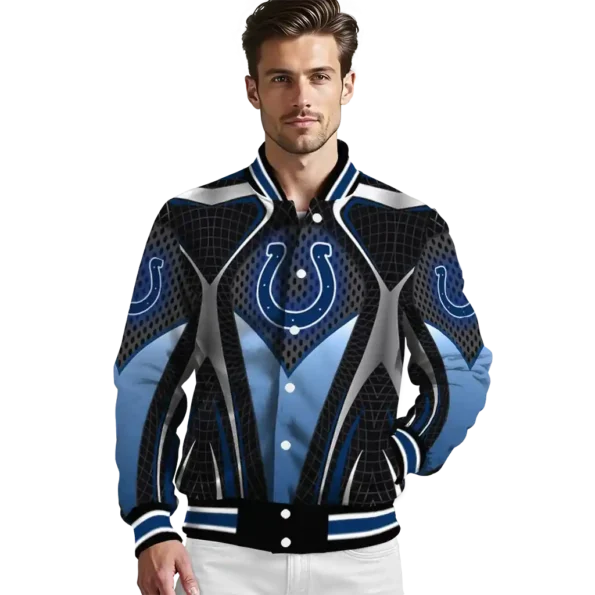 personalized indianapolis colts mesh chest grey crocs black varsity jacket high quality.webp