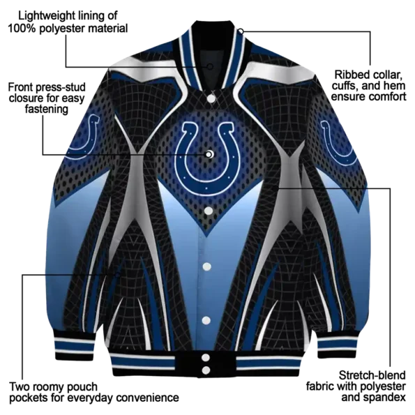 personalized indianapolis colts mesh chest grey crocs black varsity jacket new arrival.webp