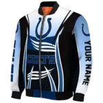 personalized indianapolis colts mesh effect blue black bomber jacket best selling