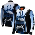 personalized indianapolis colts mesh effect blue black bomber jacket best selling