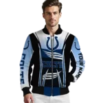 personalized indianapolis colts mesh effect blue black bomber jacket best selling