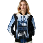 personalized indianapolis colts mesh effect blue black bomber jacket best selling