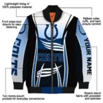 personalized indianapolis colts mesh effect blue black bomber jacket best selling