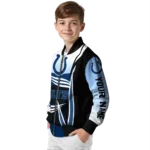 personalized indianapolis colts mesh effect blue black bomber jacket best selling