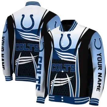 personalized indianapolis colts mesh effect blue black varsity jacket fashion forward.webp