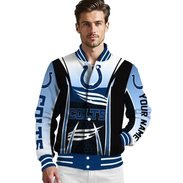personalized indianapolis colts mesh effect blue black varsity jacket high quality.webp