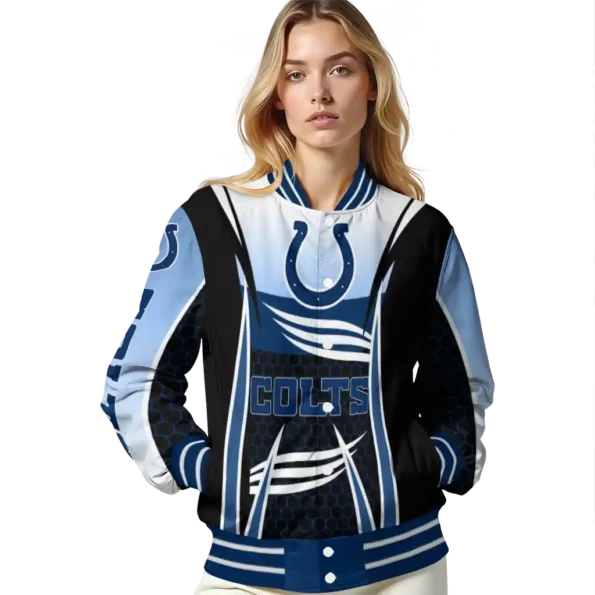 personalized indianapolis colts mesh effect blue black varsity jacket latest model.webp