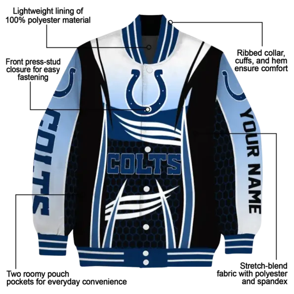 personalized indianapolis colts mesh effect blue black varsity jacket new arrival.webp