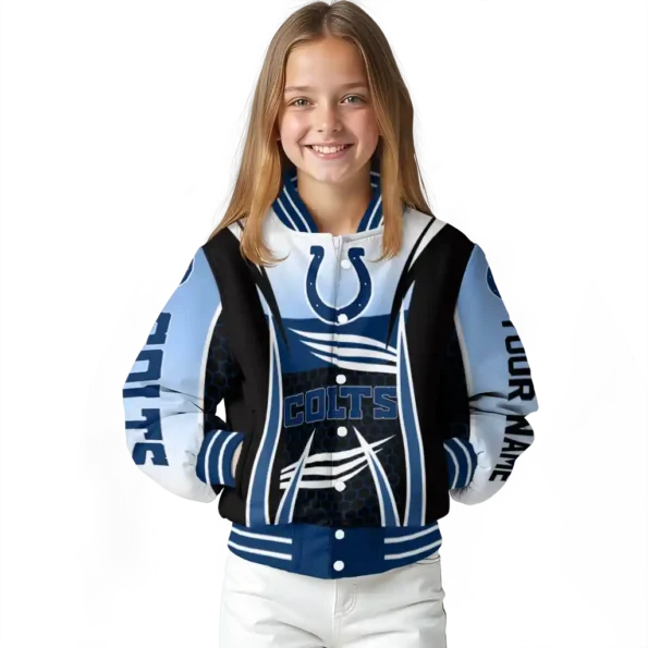 personalized indianapolis colts mesh effect blue black varsity jacket top rated.webp