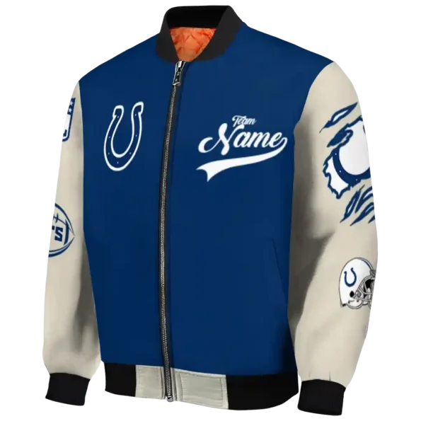 personalized indianapolis colts razorback outline blue nude bomber jacket best selling