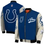 personalized indianapolis colts razorback outline blue nude bomber jacket best selling